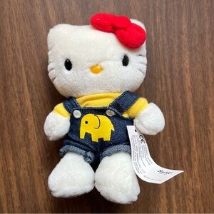 Hello Kitty Plush Toy with Red Bow and Yellow Shirt - vintage 2000